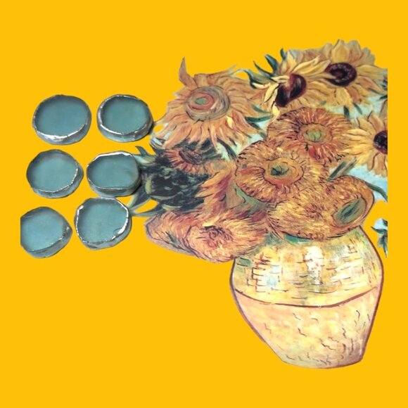 Triple Drop Sea Glass Artisan Earrings Caged in Silver- Blend Boho Metalwork - Picture 10 of 11